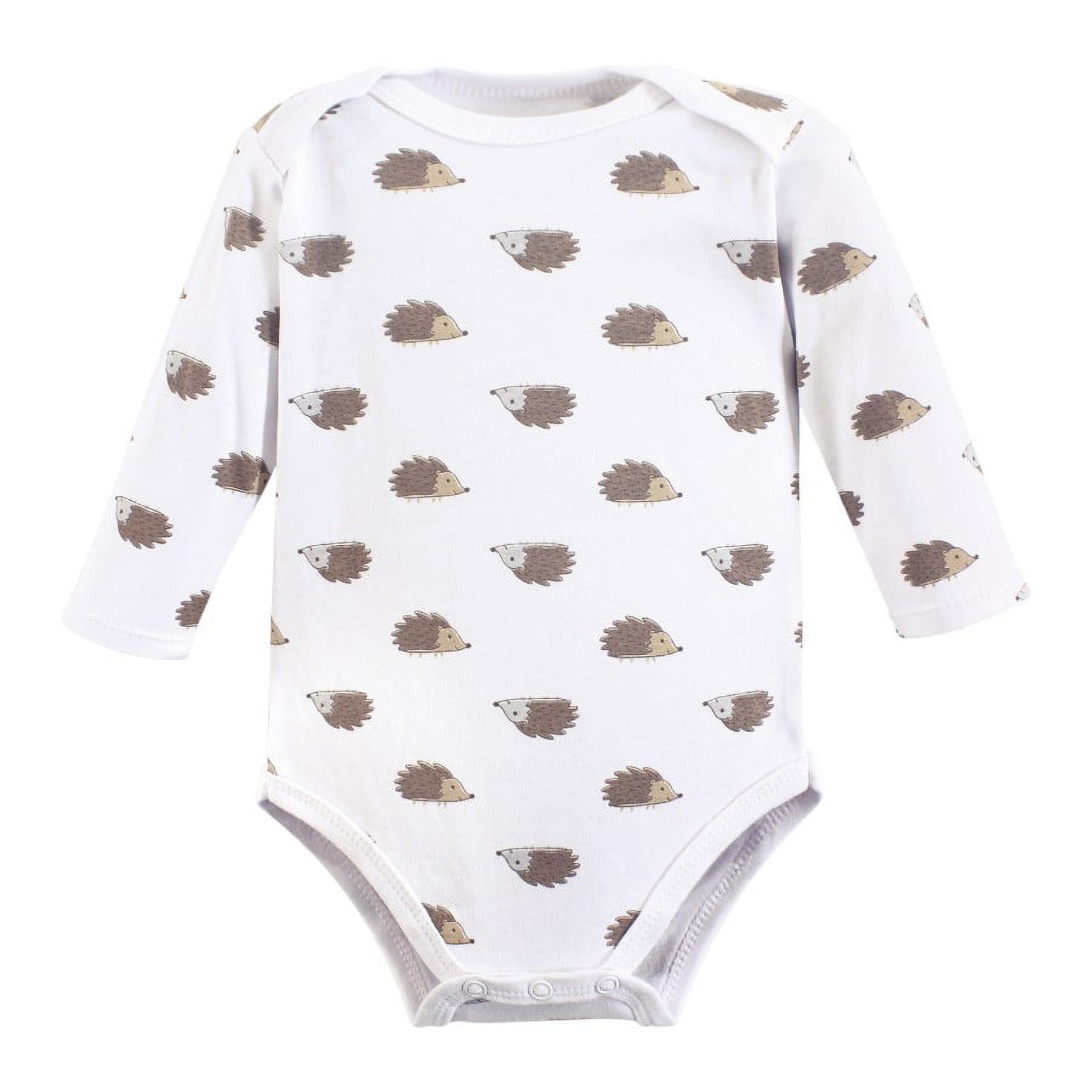 Hudson Baby Cotton Long-Sleeve Bodysuits, 3- Pack, Newborn- 24 Months