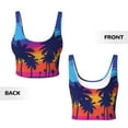thumbnail image 5 of Xecao Beach with Palm Trees for Sports Bra with Removable Pads, Crop Tank Top Design, Women's Longline Sports Bra - Non-Wired - Medium, 5 of 9
