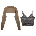 thumbnail image 3 of Conjuntos de camisola Vintage con cuello en V para mujer, chal fino para protección solar, 2 piezas, moda Sexy, nuevo diseño, ropa de calle elegante Y2k para verano, 3 of 5