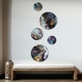 thumbnail image 3 of Designart "Captivating Liquid Ink Gold and Purple III" Abstract Marble Metal Wall Art Set of 5 Piece, 3 of 5