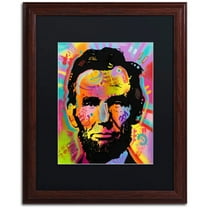 Trademark Fine Art "Abraham Lincoln IV" Canvas Art by Dean Russo, Black Matte, Wood Frame
