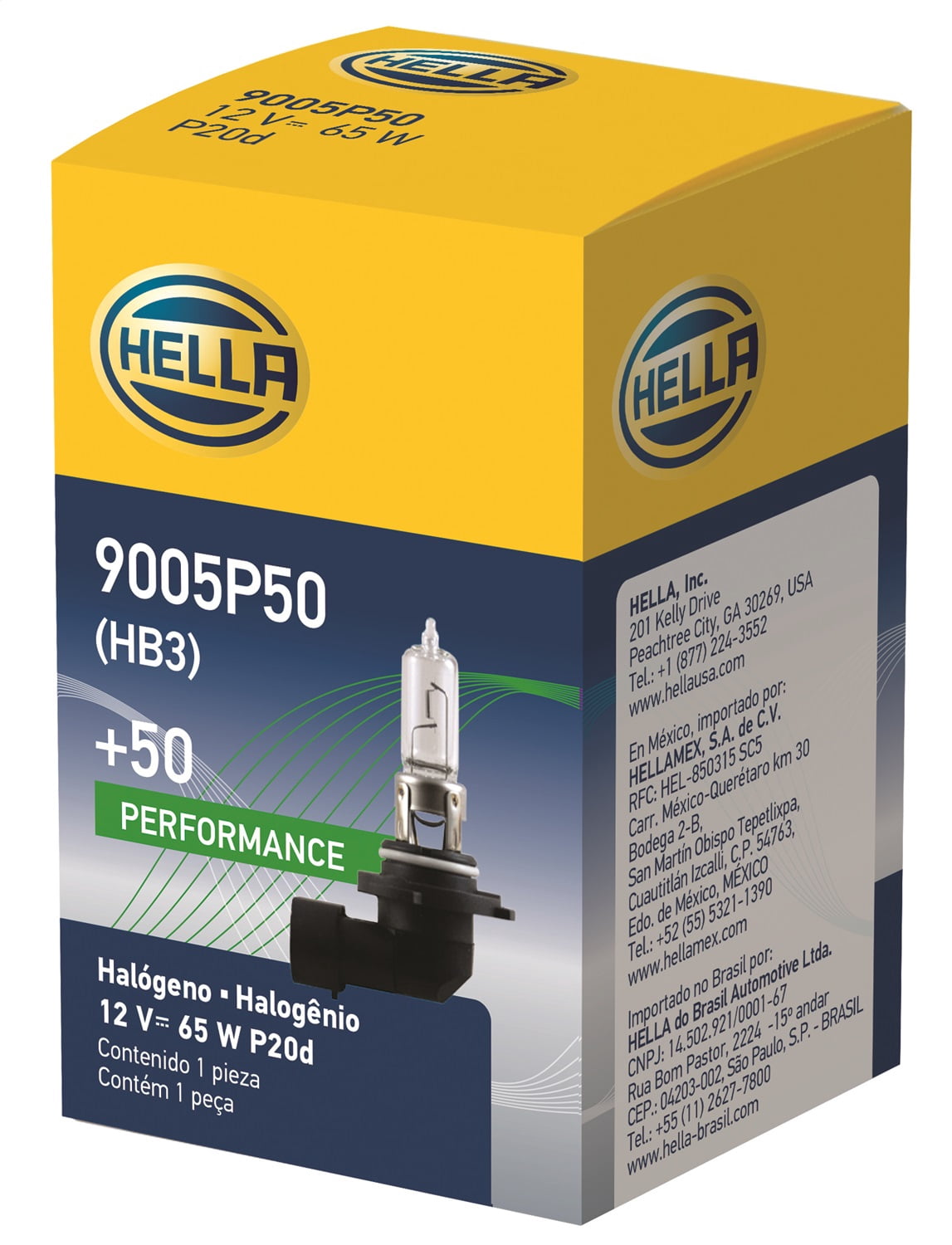 Hella 9005P50TB Bulb 9005 12V 65W P20D T4 +50 (2)