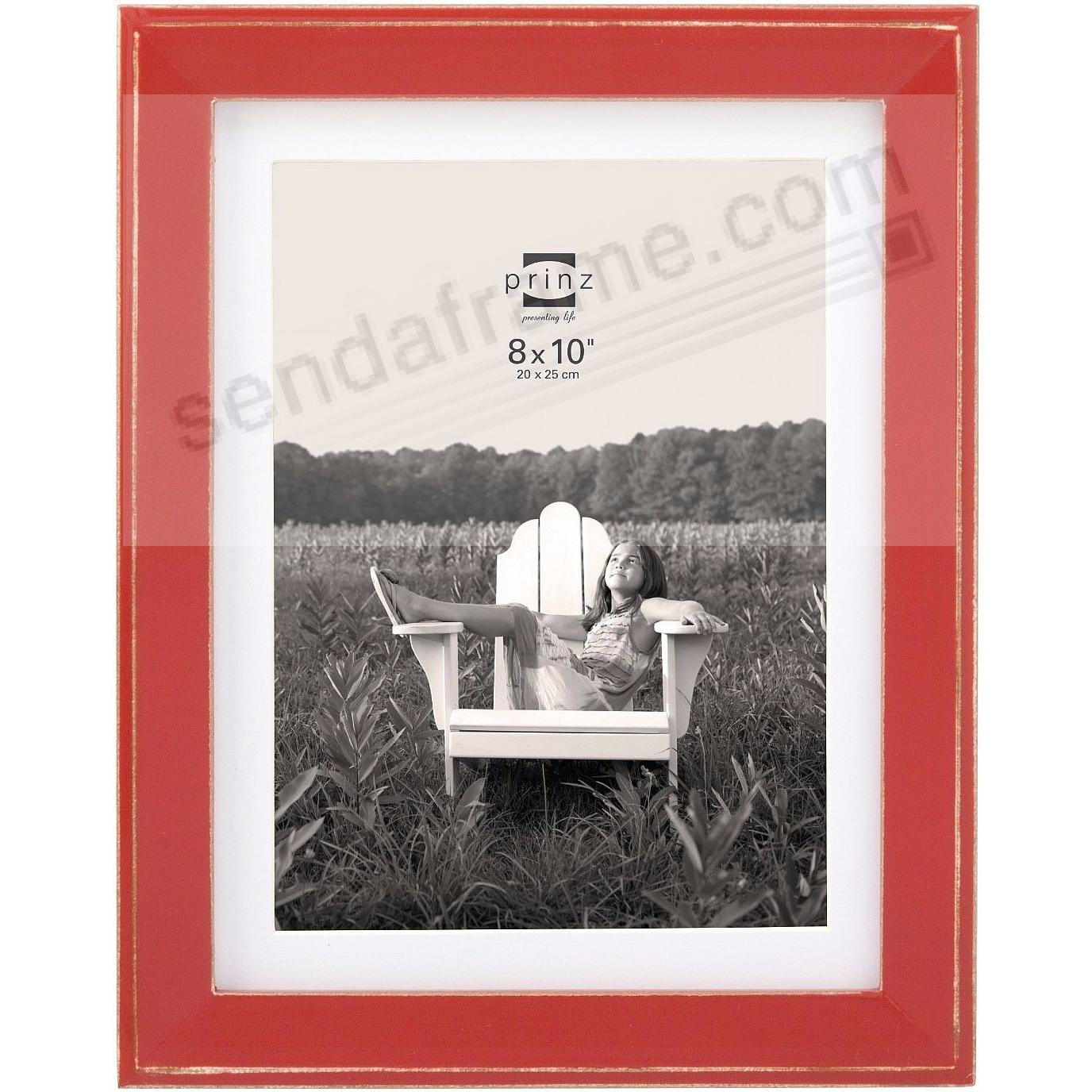 BURLINGTON Red 8x10 Frame with Sanded Edges Mat by Prinz