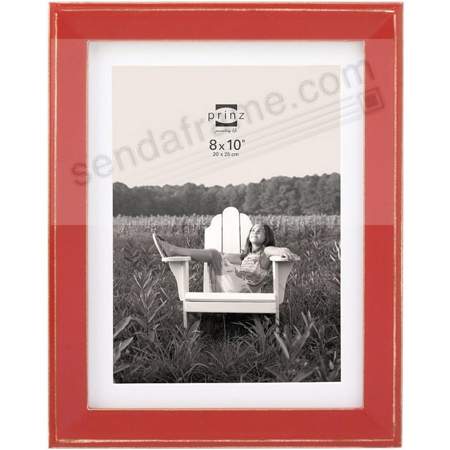 BURLINGTON Red 8x10 Frame with Sanded Edges Mat by Prinz 8x10