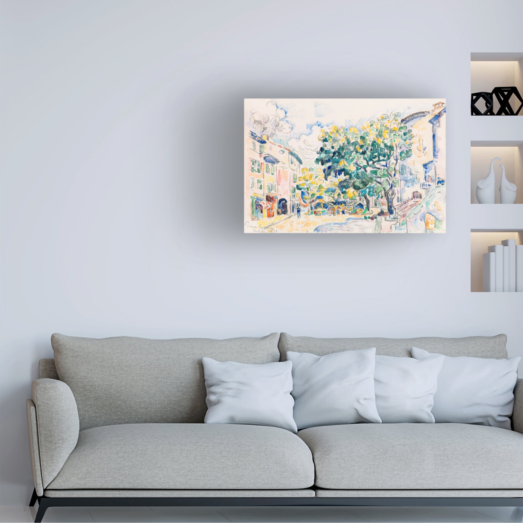 Canvas Wall Art - Pictufy  'Antibes Ca. 1918' Wall Art for Living Room, Bedroom, or Office D?cor by Trademark Fine Art - 47 x 30 Inches