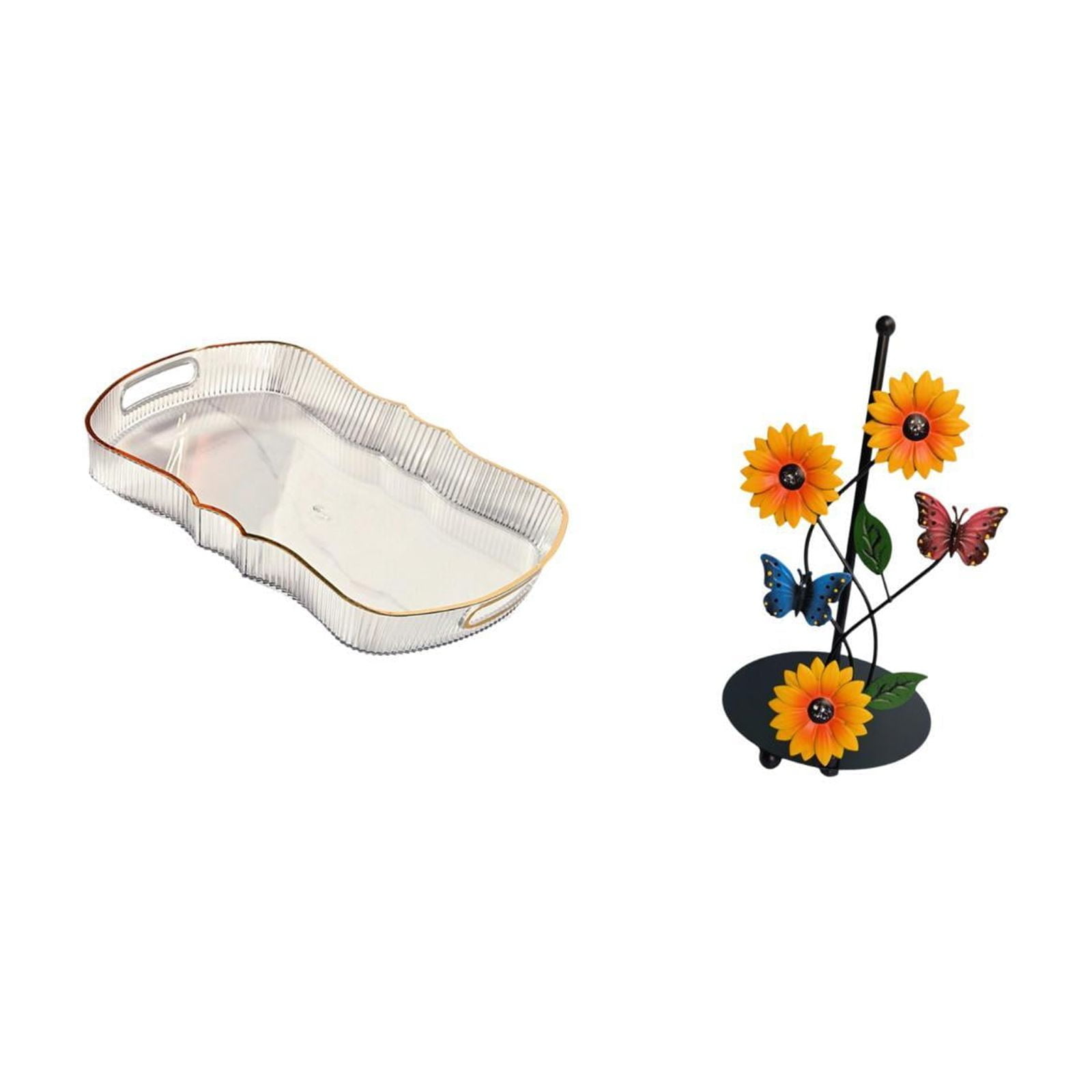 Fiocias Storage Tray Rectangle Serving Tray Kitchen Fruit Dessert Tray Toilet Paper Holder Paper Towel Holder Countertop Kitchen Roll Holders Standi