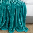 thumbnail image 2 of Nestl Ultra Plush Heavy Thick Raschel Imitation Mink Bed Blanket, 55 x 82, Teal, 2 of 5
