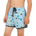 thumbnail image 5 of NAISIBABY Boys Swim Trunks, Quick Dry with Compression Liner Elastic Waist Kids Beach Bathing Shorts Mint Green 9-10T, 5 of 6