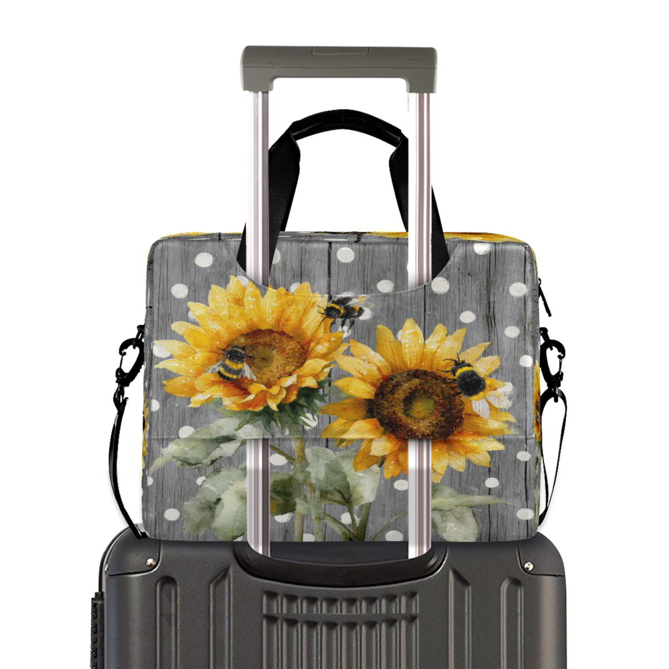 Laptop Bag Laptop Briefcase 15.7 x 3 x 11.8 Inches Laptop Bag Briefcases Laptop Storage Travel Laptop Bag Work Laptop Bag Bee Sunflower