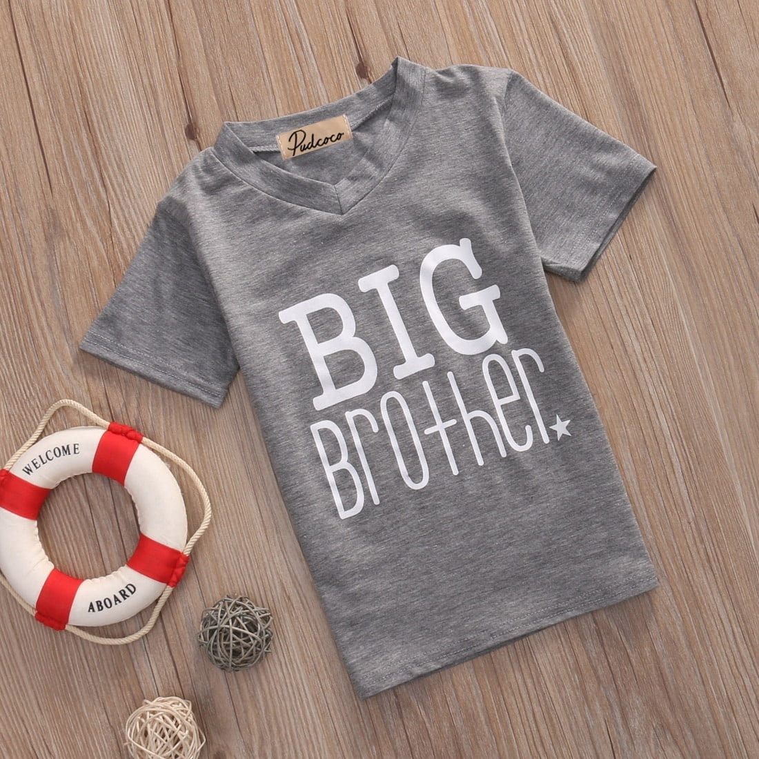 Sunloudy Summer Tops Matching Gray Big Brother T Shirt Tee White Little Brother Romper Grey