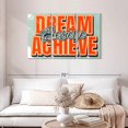 thumbnail image 2 of Elephant Stock Dream Believe Achieve Typography Wall Art - Horizontal Multi Panel Canvas - Living Room Wall Decor - Inspirational And Typography Multi Panel - Beige And Orange Decor - 45" x 28", 2 of 4