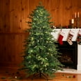 thumbnail image 2 of 7.5ft PE/PVC Hybrid Automatic Christmas Tree - Steel Wire Support Easy-Open Holiday Decor with warm white light, 2 of 8