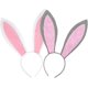 thumbnail image 1 of diademas con orejas de conejo de Pascua (gris y blanco), diademas con orejas de conejo de felpa, accesorios de disfraces para fiestas de Halloween, regalos para el día del niño, 1 of 5