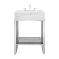 thumbnail image 2 of Modway Gridiron 24" Stainless Steel Bathroom Vanity in White/Silver, 2 of 8