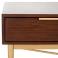 thumbnail image 4 of SAFAVIEH Pierre Contemporary 2 Drawer Coffee Table, Walnut/Gold (42 in. W x 22 in. D x 18 in. H), 4 of 14