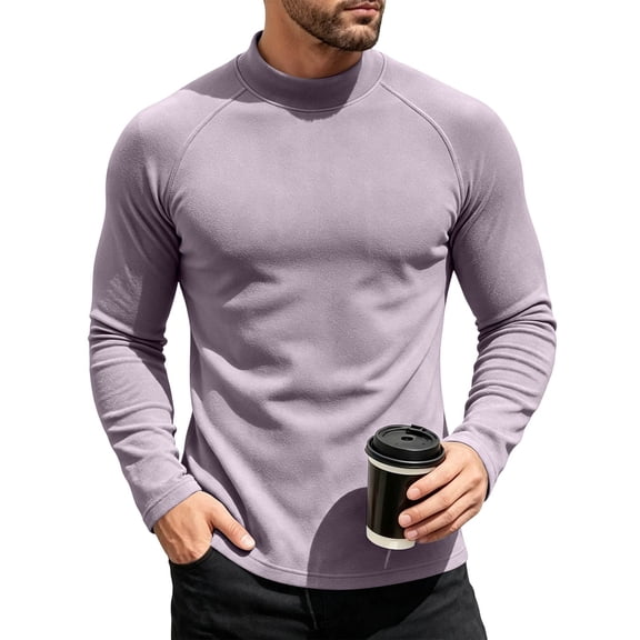 Mens Base Layer Thermal Underwear Shirts Long Sleeve Mock Neck Shirts