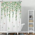 thumbnail image 3 of Lfeey Sage Green Flower Fabric Shower Curtains for Bathroom, Spring Summer Wildflower Butterfly Shower Curtain with Hooks, 72x72, 3 of 6