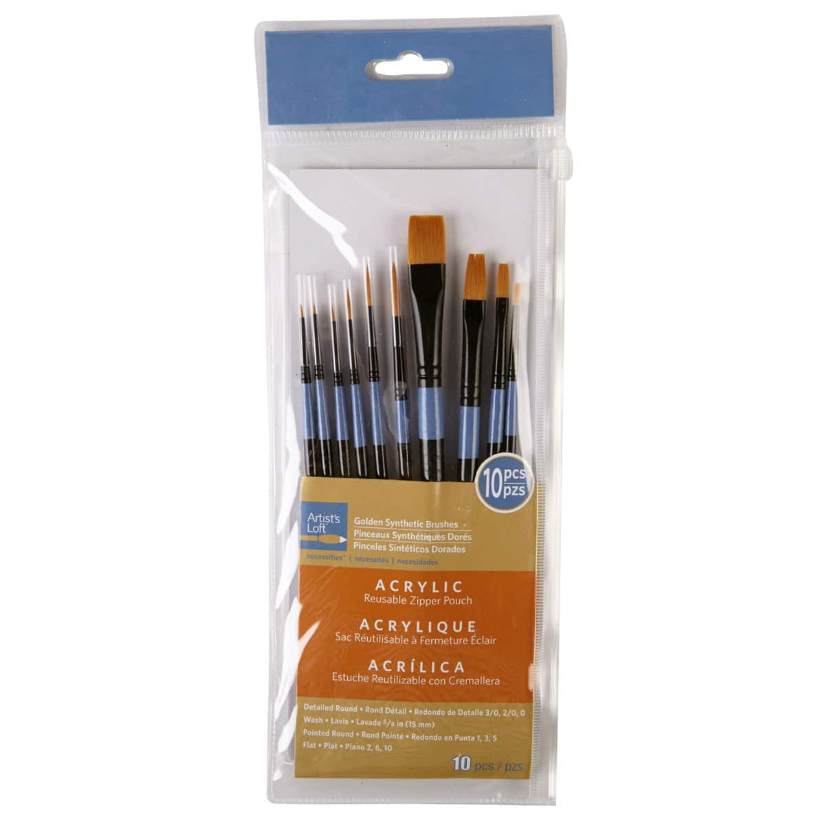 12 Packs: 10 ct. (120 total) Necessities™ Brown Synthetic Acrylic