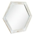 thumbnail image 3 of Stonebriar 23.8" x 20.6" Off-White Country Rustic Wood Hexagon Wall Mirror, 3 of 8