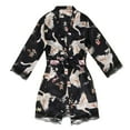 thumbnail image 2 of Nexjvus Womens Robes Vintage Satin Robe for Women Home Silk Print Short Robe with Belt Size S-4XL, 2 of 9