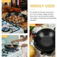thumbnail image 3 of Raindrops Black Metal Hot Pot Cooking Pot with Wooden Handle for Home Use and HeatResistant 2pcs Set, 3 of 8