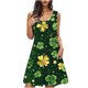 thumbnail image 2 of Vestido de dormir largo para mujer, moderno, informal, estampado, con bolsillos, sin mangas, con cuello de jardín, 2 of 8