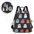 thumbnail image 5 of FORMRS Women's Travel Backpack Purse Anti-Theft Hidden Pockets Casual Shoulder Bag, Colorful Halloween Ghost, 5 of 7