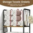 thumbnail image 2 of Towel Rack Free Standing 3-Tier M-Shaped Detachable Dividers, Durable Metal Towel Holder, Pool Items Holder, Space-Saving Storage Organizer, 2 of 9
