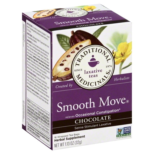 Traditional Medicinals, Smooth Move Organic Laxative Tea with Chocolate, Tea Bags, 16 Ct
