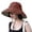 Brick Red, variant on Women Wide Brim Sun Hats Metal Wired Edge Summer UV Protection Beach Fishing Hat for Hiking Garden Travel Chin Strap Navy M