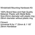 thumbnail image 5 of Windshield Mounting Hardware Quick 1" 25mm & 1 1/8" 28mm Handlebar Clamps Set Black, 5 of 5
