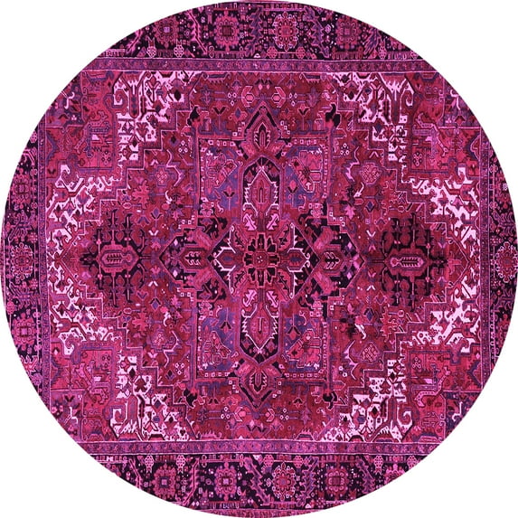 Ahgly Company Indoor Round Persian Pink Traditional Area Rugs, 6' Round