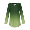 thumbnail image 5 of Holzkary Women's Long Sleeve Henley Tops V Neck Button Up Tops Casual Blouse Loose Fit T Shirts Pullover Tunics Long Sleeve Tops for Women Neck Casual Petite T Shirts Green 3Xl, 5 of 5