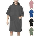 thumbnail image 4 of Surf Poncho Hoodie for Adult, Thick Towel Poncho for Men Women with Pocket, Water Absorbent for Surfing Swimming Bath Beach Pool Gym SPA Hot Springs, 4 of 4