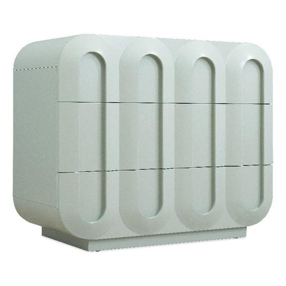 Bowery Hill 3-Drawer Chest with Light Green Painted Finish on Oak Wood Veneers