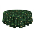 thumbnail image 5 of Dark Green Christmas Tree and Star Pattern Round Tablecloth 60"x60",Wrinkle Wipeable Table Cloth for Kitchen Dining Room Picnic Patio Party, 5 of 6