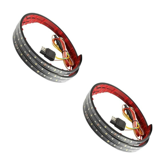 WORGEOUS 2 pcs  50Inches Two-color Flowing Water Conducts Light Heavy Cargo Trailer Brake Steering Taillight（Red   White）