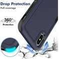 thumbnail image 3 of for iPhone X/iPhone Xs Case: Dual Layer Protective Heavy Duty Cell Phone Case Shockproof Rugged Bumper Tough with Screen Protector - Military Grade Drop Tested for Appple iPhone X/iPhone Xs, Blue, 3 of 16