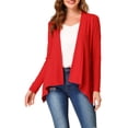 thumbnail image 1 of INSPIRE CHIC Cardigan Ouvert à Manches Longues à Imprimé Léopard pour Femme Rouge TP, 1 of 6
