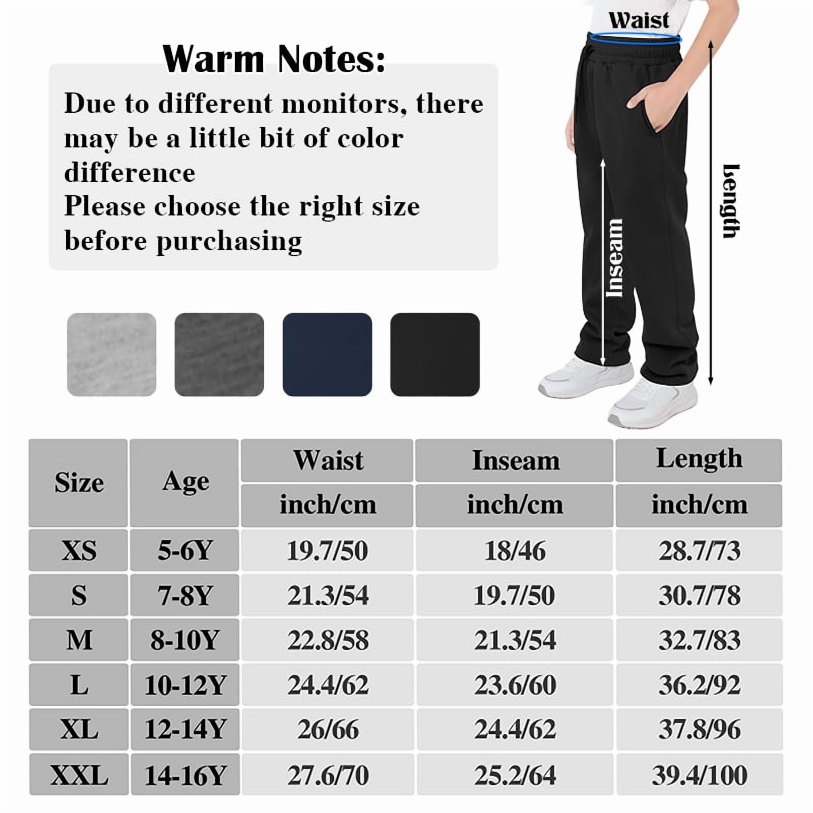 Resinta 4 Pack Boys Fleece Jogger Sweatpants with Pocket Drawstring Soft Youth Active Athletic Jogger Pants for 5-16 Years