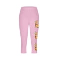 thumbnail image 4 of qelini Easter Leggings for Women Plus Size Cropped Pants Elastic Waist Bunny and Egg Print Ankle Pants Capris, 4 of 5