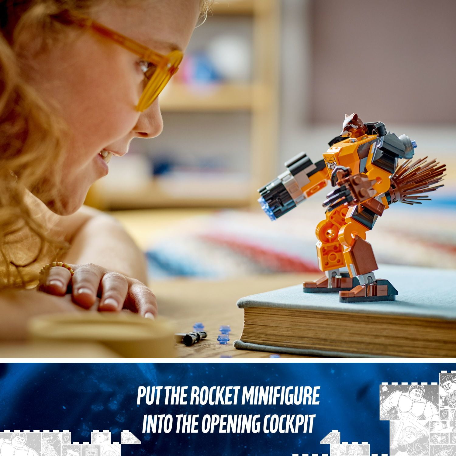 LEGO Marvel Rocket Mech Armor Set 76243, Guardians of the Galaxy Racoon Action Figure Super Heroes Toy, Avengers Gift Idea for Kids 6+