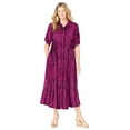 thumbnail image 2 of Woman Within Plus Size Petite Roll-Tab Sleeve Crinkle Shirtdress, 2 of 4