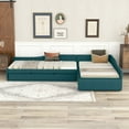 thumbnail image 3 of Upholstered Double Twin Size Daybed with Trundle and Drawer, Green, 3 of 9