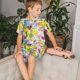thumbnail image 4 of Fotbe Tropical Pineapples Pijama Estampada de 2 Piezas para Niños – Ropa de Dormir de Manga Corta Cómoda para Niños y Niñas, Camiseta y Shorts de Algodón-Large, 4 of 6