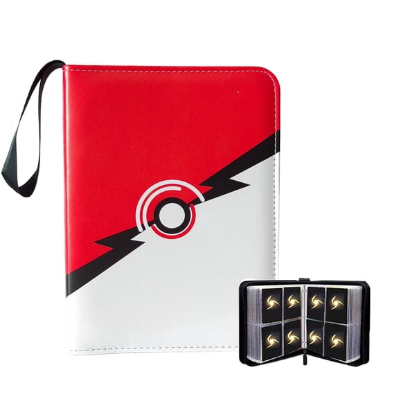 NUOSWEK Trading Card Binder 4 Pocket, 400 Double Sided Cards Book Album with 50 Removable Sleeves,  Zipper Card Holder for Trading Cards, Game Cards