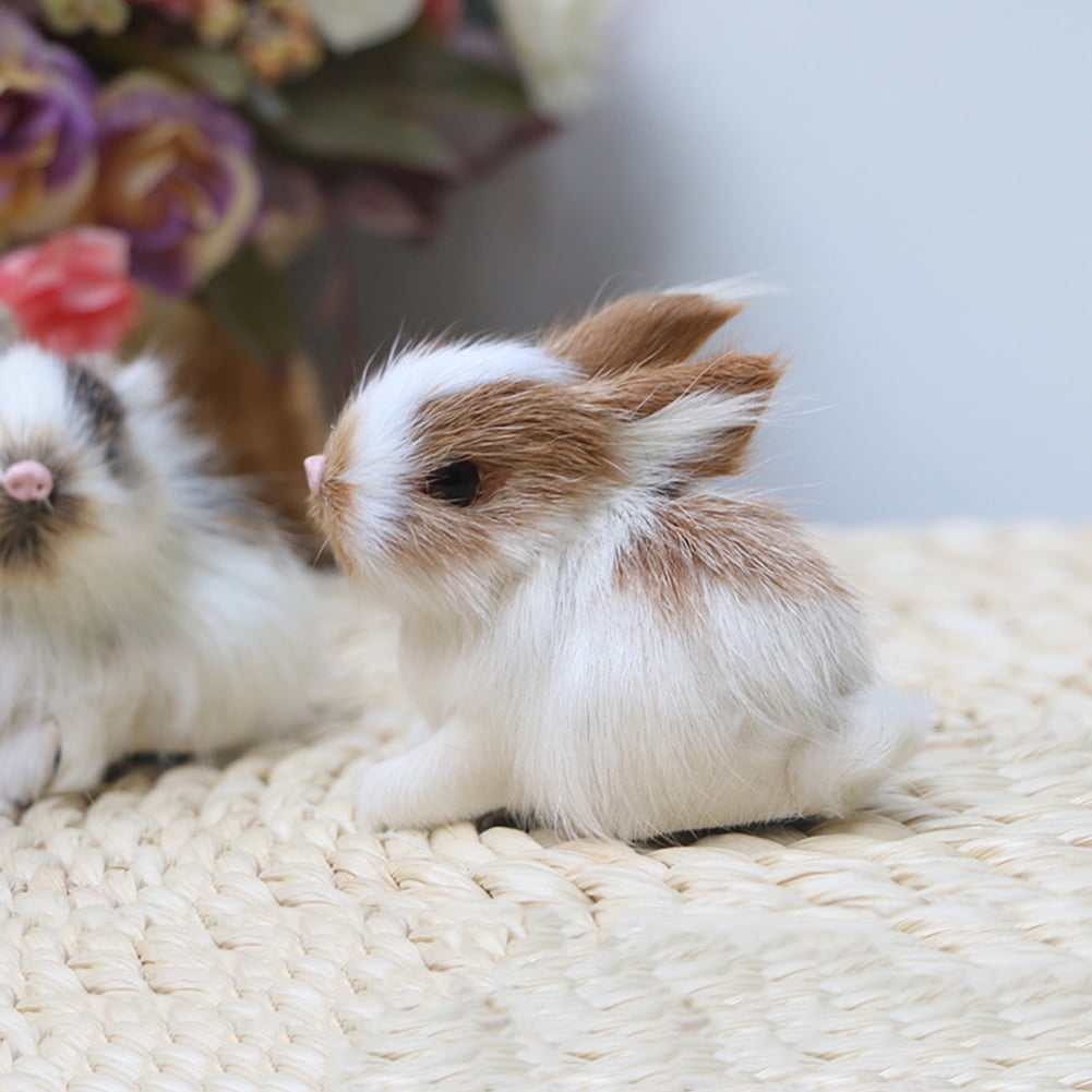 D-GROEE 4Pack Lovely Simulation Mini Rabbit Plush Sleeping Stuffed Toy Kids Gift Decor