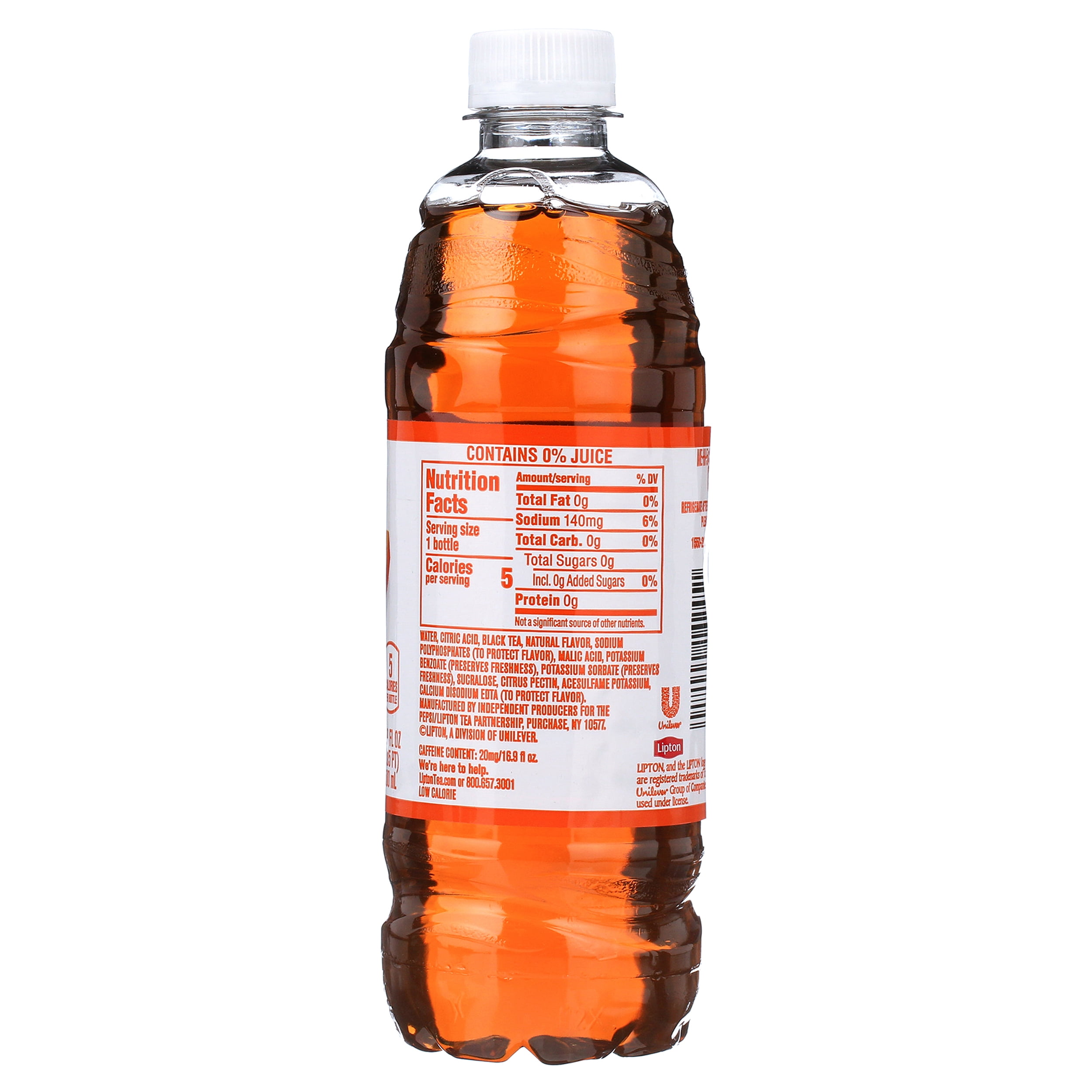 Buy Lipton Zero Sugar Peach Iced Tea, 16.9 fl oz, 12 Pack Bottles