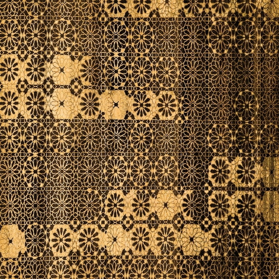 Ahgly Company Indoor Square Abstract Orange Modern Area Rugs, 3' Square