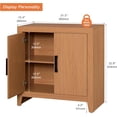 thumbnail image 2 of WAMPAT Buffet avec Rangement, Bahut de Cuisine avec Tablette Réglable et Porte, Crédence Moderne Style Ferme, Bar à Café pour Cuisine et Salle à Manger, Moka, 2 of 9